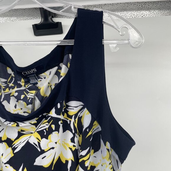 Chaps Womens Floral Shift Dress Sleeveless Navy/Multi Size XL - Picture 4 of 9